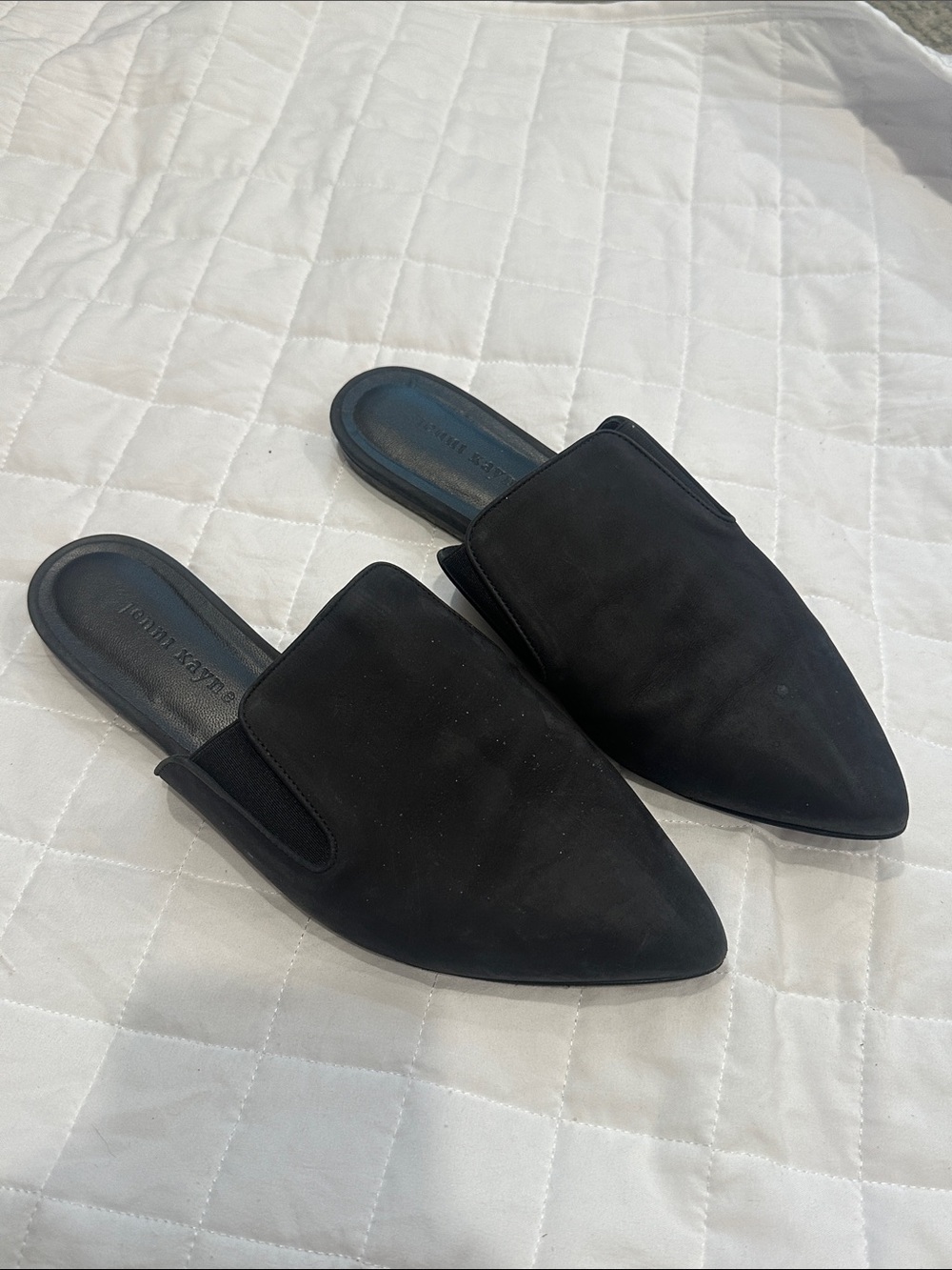 Jenni Kayne Black Pointed Slip-On Mules